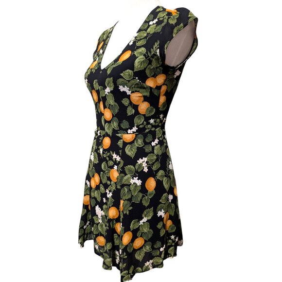 Reformation Womens Size 2 Devin Clementine Short Cap Sleeve Keyhole Mini Dress - Picture 2 of 10